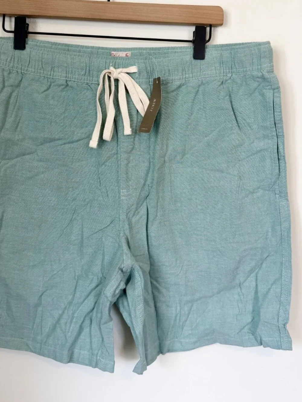 NWT J.Crew Green Lounge Short in Broken-in Oxford Cloth - Size: Large